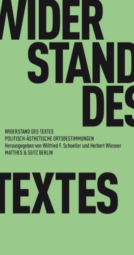 Widerstand des Textes Widerstand des Textes